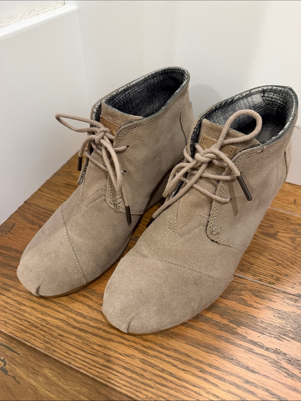 TOMS Wedge Bootie in Taupe